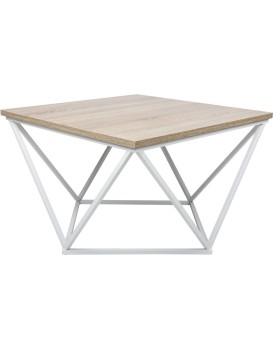 Konferenční stolek Curved 60 cm bílý/dub tmavý