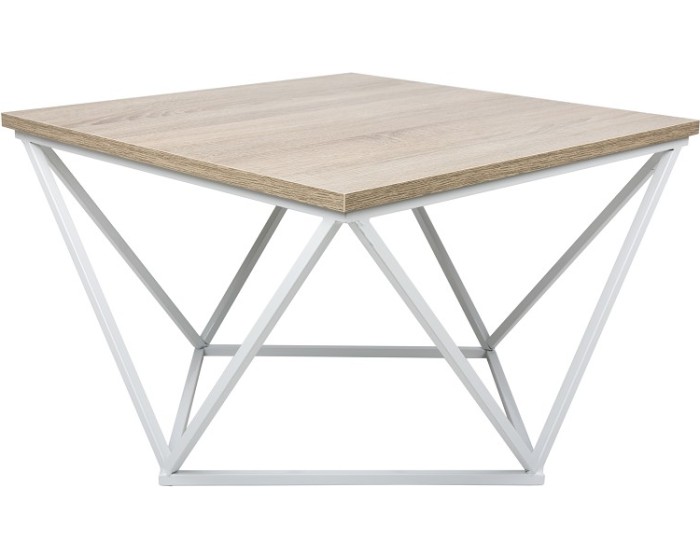 Konferenční stolek Curved 60 cm bílý/dub tmavý