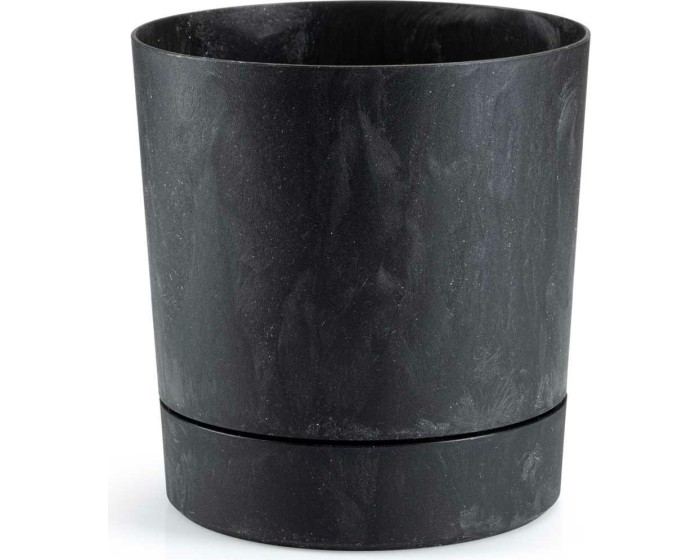 Květináč s podmiskou AZALEA 17,5 cm černý beton 