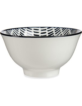 Porcelánová miska na polévku LINEAS 16 cm bílá/černá 