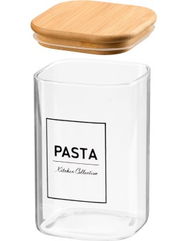Skleněná kuchyňská dóza na těstoviny PASTAS 1,2 l bambus/čírá
