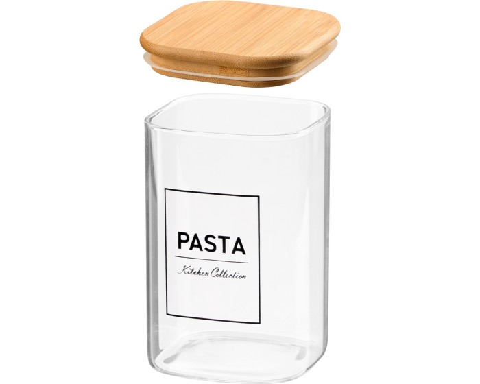 Skleněná kuchyňská dóza na těstoviny PASTAS 1,2 l bambus/čírá