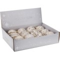 Sada 12 ks skleněných vánočních baněk SPARKLY bílá/zlatá