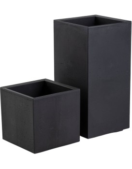 Sada 2 ks květináčů BETONIQUE 30x30/30x60 cm beton černá