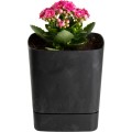 Sada 3 ks květináčů Cubi 16x16/19x19/25x25 cm černý beton