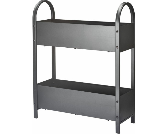 Dvoupatrový kovový květináč Urban 75 cm šedý