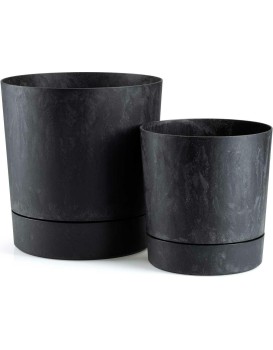 Sada 2 ks květináčů Azalea černý beton