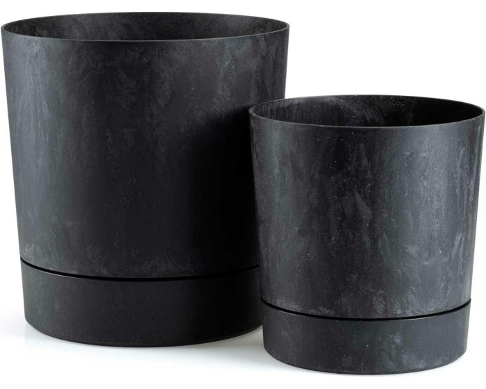 Sada 2 ks květináčů Azalea černý beton