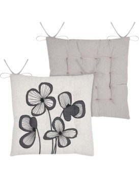 Oboustranný podsedák na židli Tilda 38x38 cm bílý/šedý