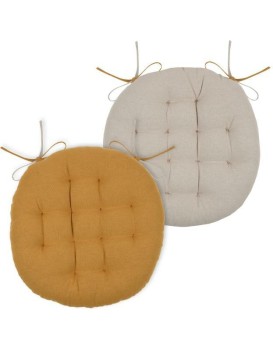 Oboustranný podsedák na židli DUO 38 cm medový/béžový