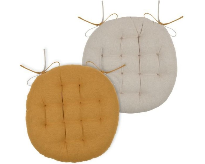 Oboustranný podsedák na židli DUO 38 cm medový/béžový