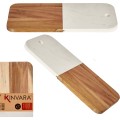 Krájecí prkénko PREPPY 38x18 cm z masivu/bílý mramor