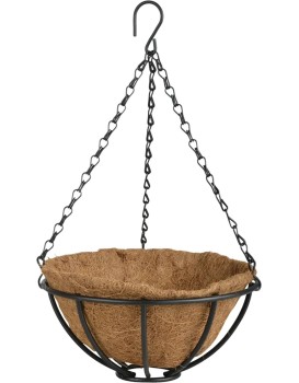 Závěsný květináč Loft 25 cm černý/hnědý