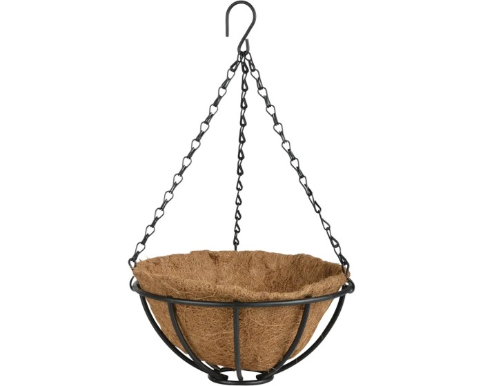 Závěsný květináč Loft 25 cm černý/hnědý