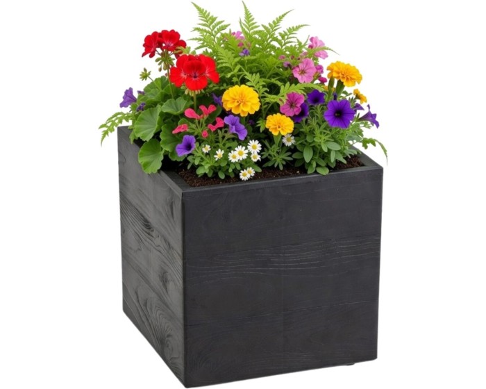 Květináč na kolečkách BETONIQUE 30x30 cm černé dřevo