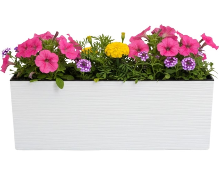 Plastový květináč Bouquet Riflo 56x19 cm bílý