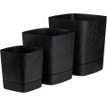 Sada 3 ks květináčů Cubi 16x16/19x19/25x25 cm černý beton