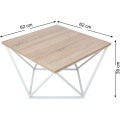 Konferenční stolek Curved 60 cm bílý/dub tmavý
