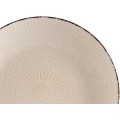 Mělký kameninový talíř MANDALA 27 cm béžový