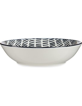Porcelánový hluboký talíř LINEAS 20 cm bílý/černý
