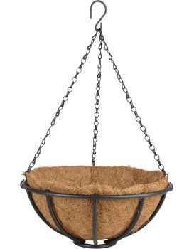 Závěsný květináč Loft 30 cm černý/hnědý