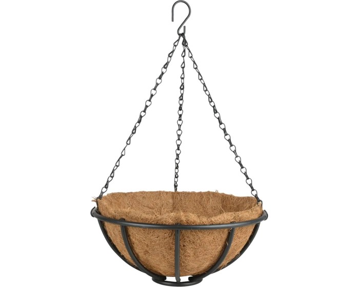 Závěsný květináč Loft 30 cm černý/hnědý