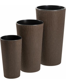 Sada 3 ks květináčů URBANIKA Coffee hnědá