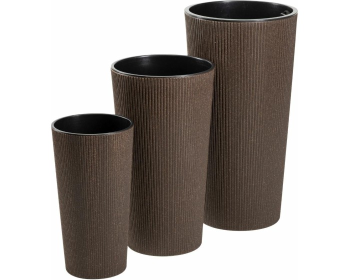 Sada 3 ks květináčů URBANIKA Coffee hnědá