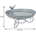 Stojací ptačí pítko METY 21,5 cm šedé