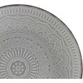 Mělký kameninový talíř MANDALA 27 cm šedý