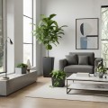 Květináč FLORE Beton 41x39,5x39,5 cm černý