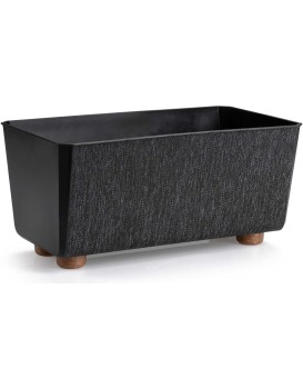 Truhlík s nožičkami Salvia 28,5x17 cm textil černý