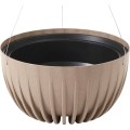 Závěsný květináč STRIPPED ECO 24 cm latte