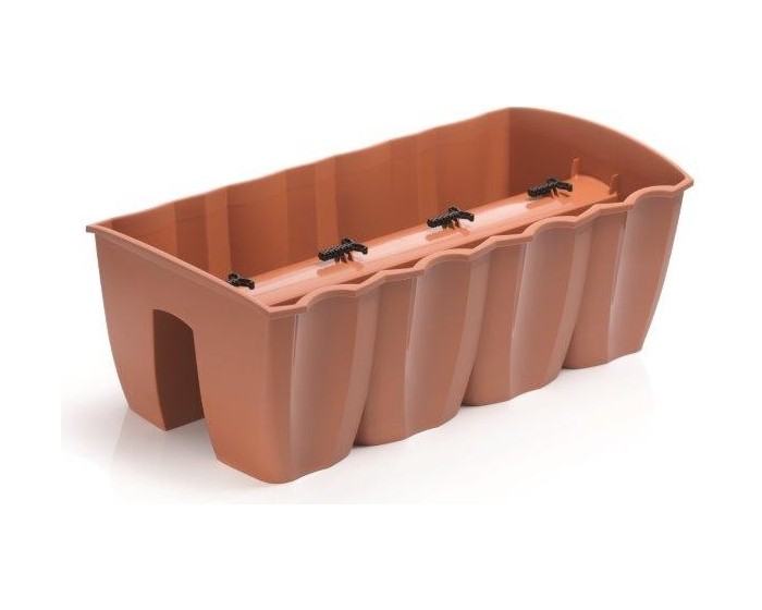 Truhlík na zábradlí CROWL terakota 58cm
