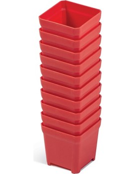 Sada 10 plastových boxů na nářadí TIGER BOX 5x5x5 cm červená