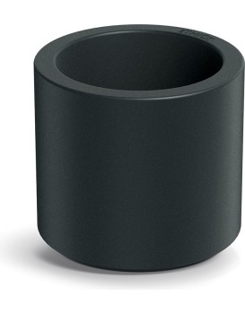 Plastový květináč TUBLAN ROUND tmavě šedý