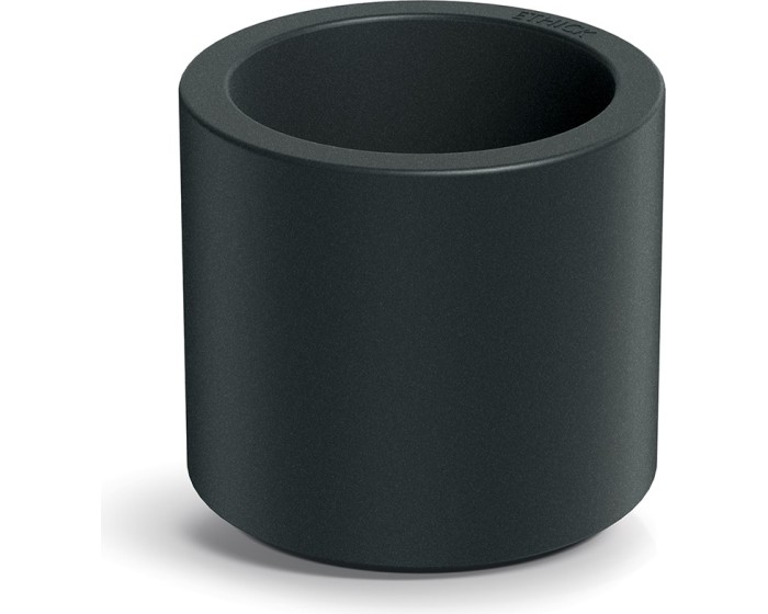 Plastový květináč TUBLAN ROUND tmavě šedý