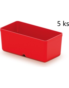 Sada úložných boxů 5 ks UNITEX 11 x 5,5 x 13,2 cm červená