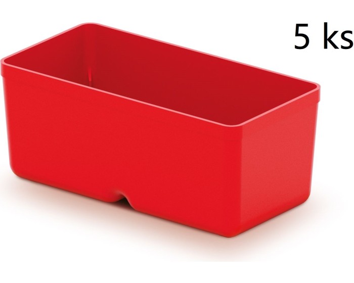 Sada úložných boxů 5 ks UNITEX 11 x 5,5 x 13,2 cm červená