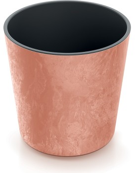 Květináč NURBI ROUNDED BETON EFFECT cihlově červený
