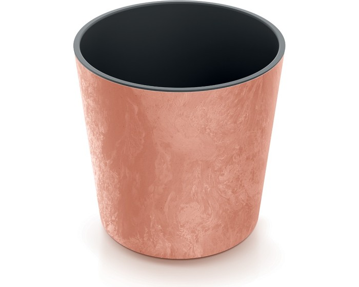 Květináč NURBI ROUNDED BETON EFFECT cihlově červený
