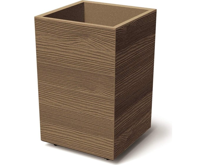 Květináč MADERAN SQUARE HIGH ECO WOOD 38,5 cm natural hnědý