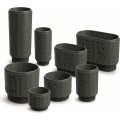 Plastový květináč FOLKAS ROUNDOS CASE betonově šedý