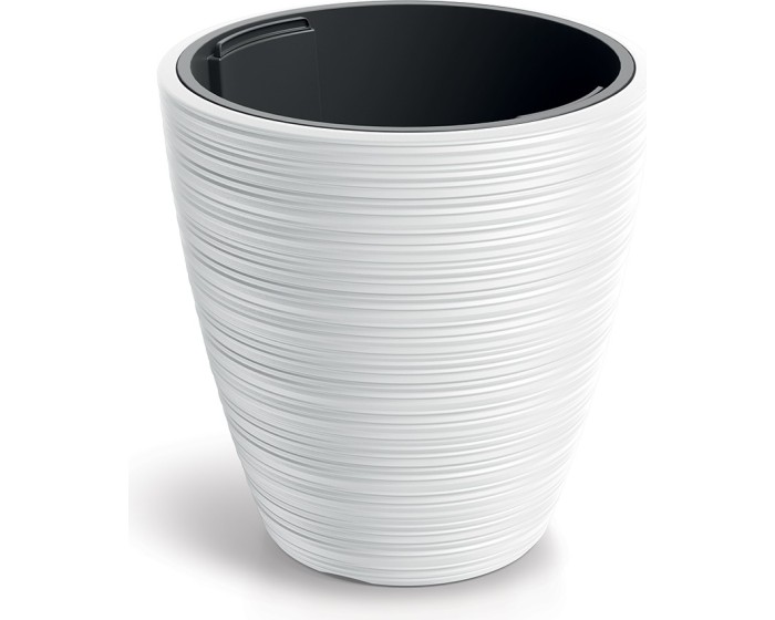 Plastový květináč Venas Round bílý