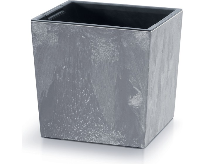 Květináč NURBI CUBE BETON EFFECT tmavě šedý