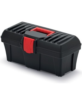 Plastový kufr na nářadí CALIDER 40 cm černo-červený