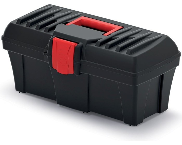 Plastový kufr na nářadí CALIDER 40 cm černo-červený