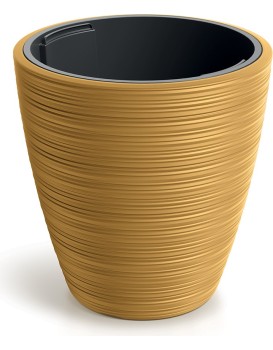 Plastový květináč Venas Round hořčicový