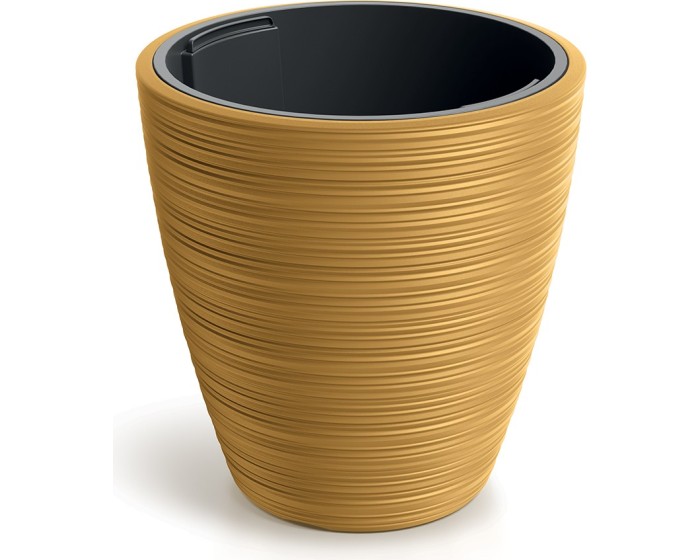 Plastový květináč Venas Round hořčicový
