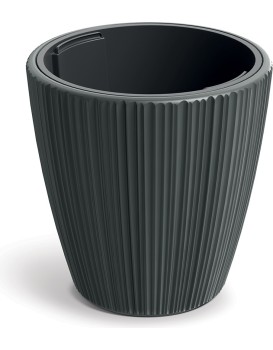 Plastový květináč OROS tmavě šedý matný